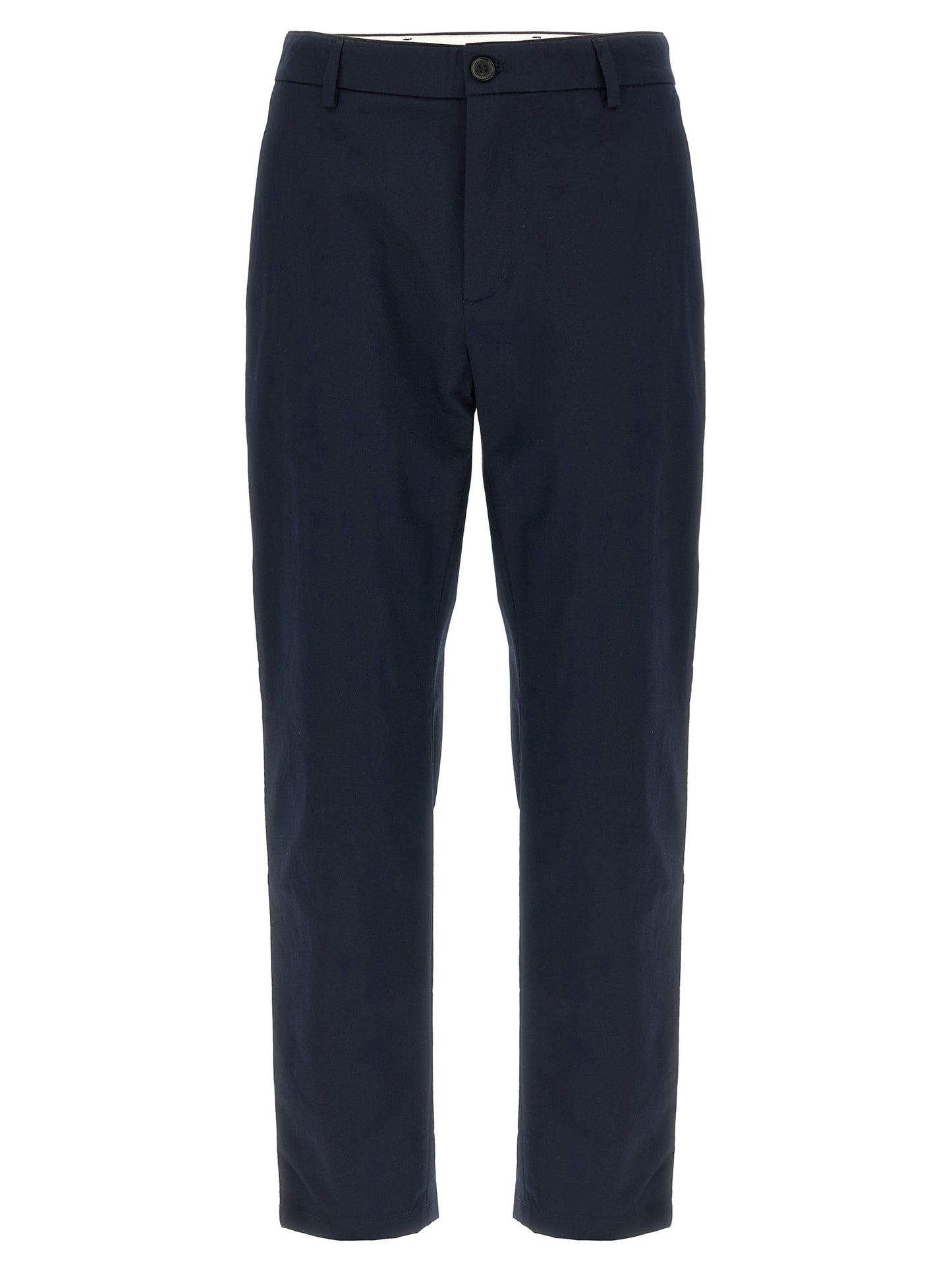 Trousers by Department 5 for men in stretch cotton blue & signature features an on trend silhouette, showcasing a sophisticated cropped with a cropped and for an on trend finish.