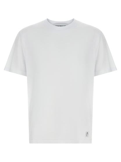 T-Shirt by Department 5 for men in organic cotton white & print showcases a fashionable silhouette, elegantly detailed with a fashionable short-sleeve and crew neckline for a sophisticated, high-fashion look.