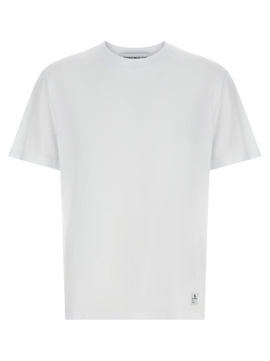 T-Shirt by Department 5 for men in organic cotton white & print showcases a fashionable silhouette, elegantly detailed with a fashionable short-sleeve and crew neckline for a sophisticated, high-fashion look.