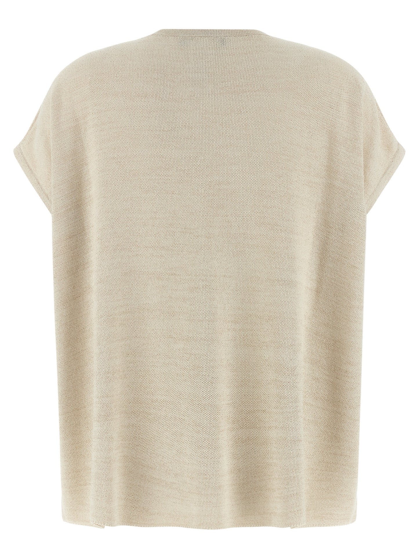 Cardigan by Fabiana Filippi for women in viscose polyester cotton gold showcases a captivating silhouette, artfully detailed with a captivating and v-neck neckline for a truly sophisticated captivating look.