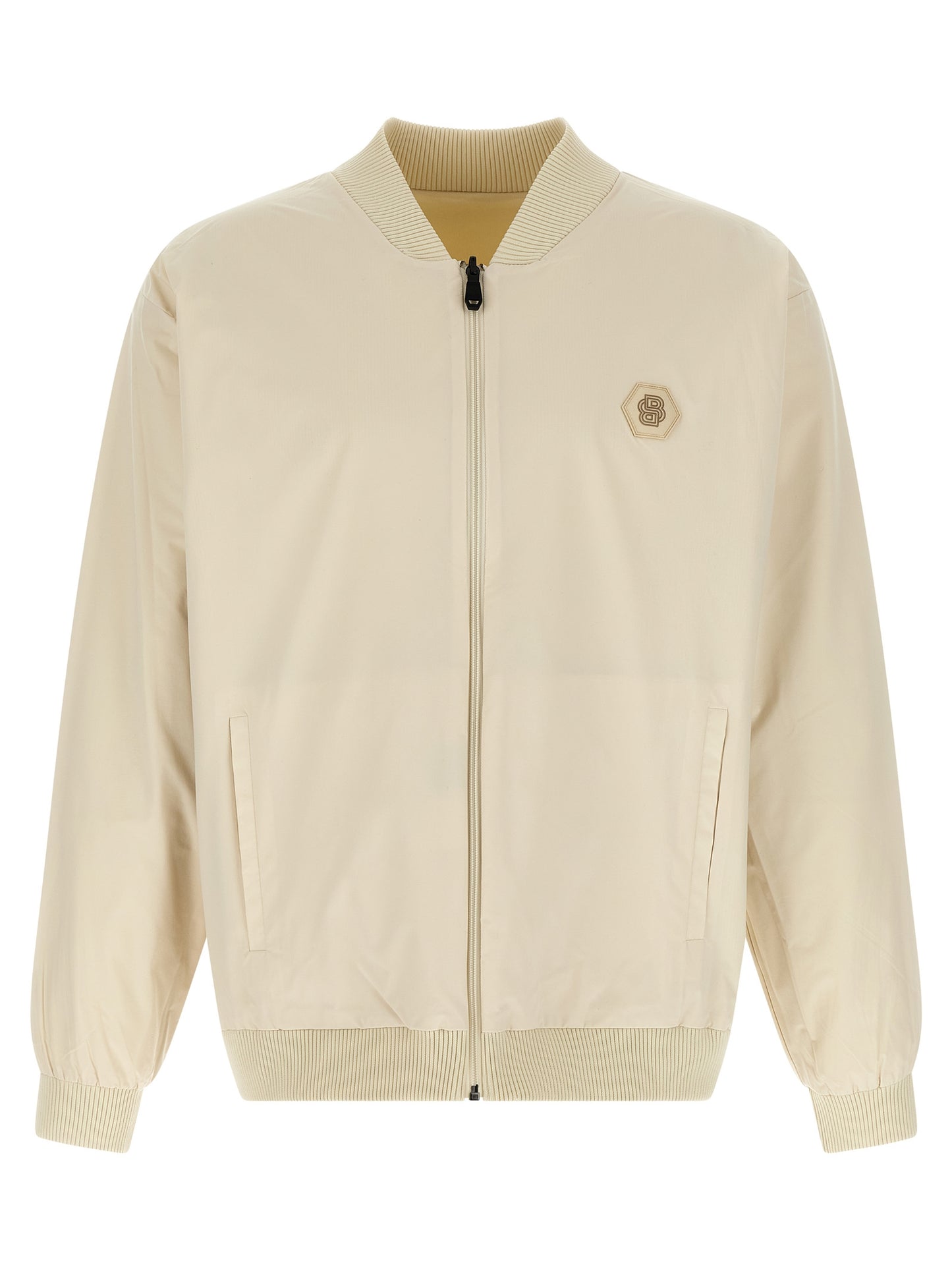 Bomber Jacket by Hugo Boss for men in polyamide beige features a city-ready silhouette, detailed with pockets and a city-ready .