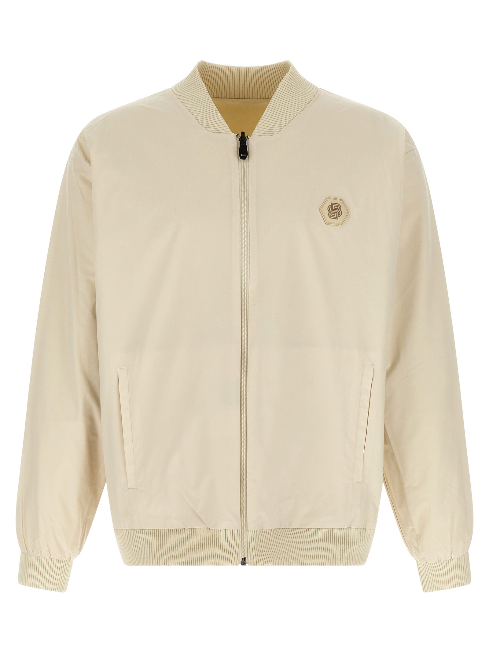 Bomber Jacket by Hugo Boss for men in polyamide beige features a city-ready silhouette, detailed with pockets and a city-ready .