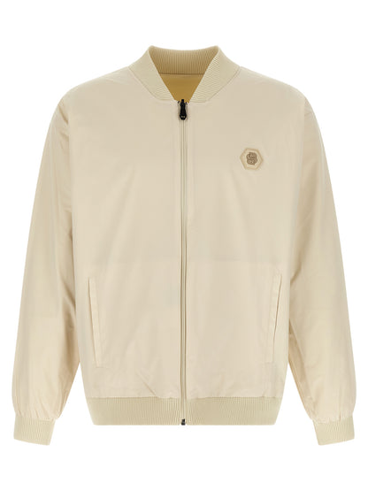 Bomber Jacket by Hugo Boss for men in polyamide beige features a city-ready silhouette, detailed with pockets and a city-ready .