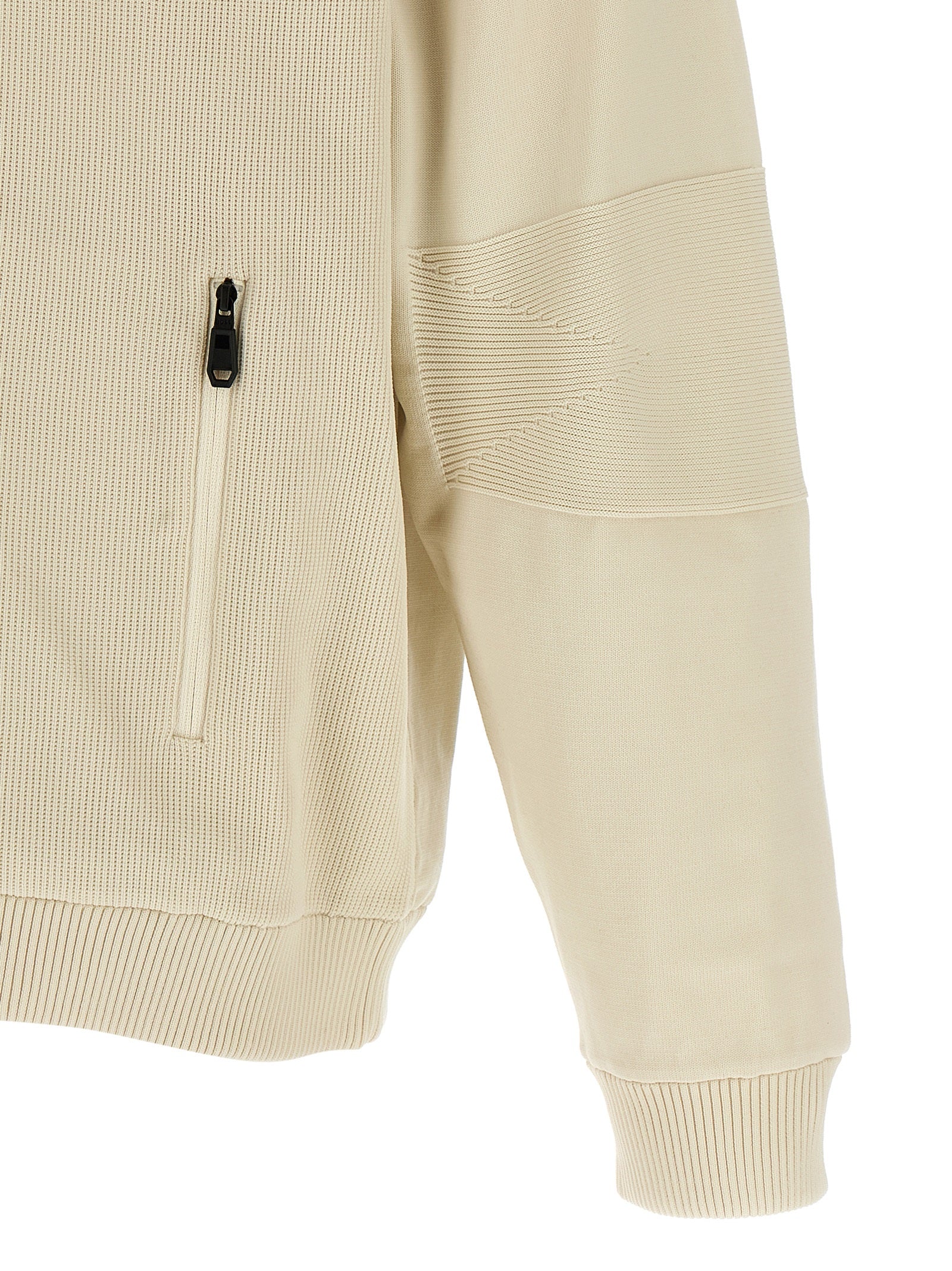 Bomber Jacket by Hugo Boss for men in polyamide beige features a dramatic silhouette, showcasing a sophisticated and distinctive pockets for a dramatic aesthetic.