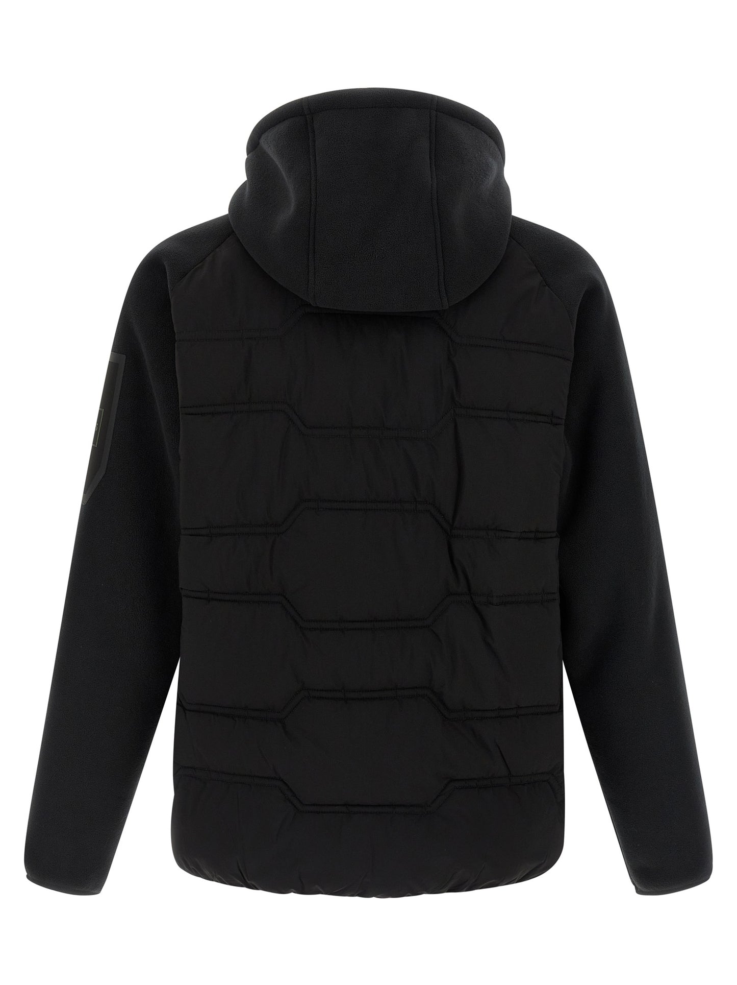 Hooded Vest by Hugo Boss for men in plush polyester black showcases a utilitarian silhouette, artfully incorporating pockets, hooded & windproof and a utilitarian hooded high-neck neckline for a truly utilitarian finish.
