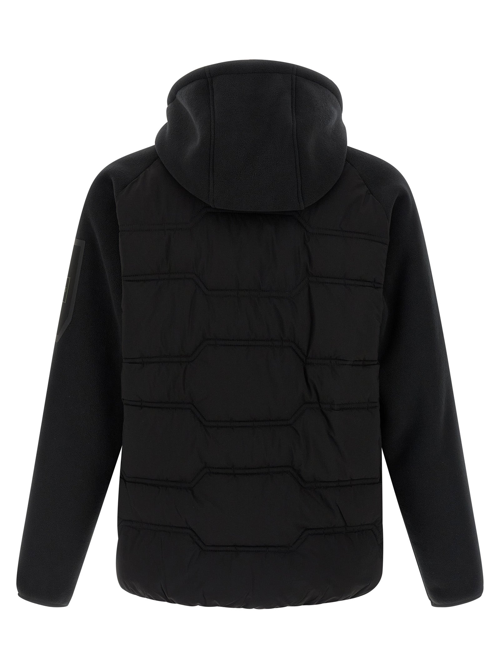 Hooded Vest by Hugo Boss for men in plush polyester black showcases a utilitarian silhouette, artfully incorporating pockets, hooded & windproof and a utilitarian hooded high-neck neckline for a truly utilitarian finish.