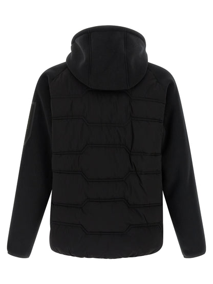 Hooded Vest by Hugo Boss for men in plush polyester black showcases a utilitarian silhouette, artfully incorporating pockets, hooded & windproof and a utilitarian hooded high-neck neckline for a truly utilitarian finish.