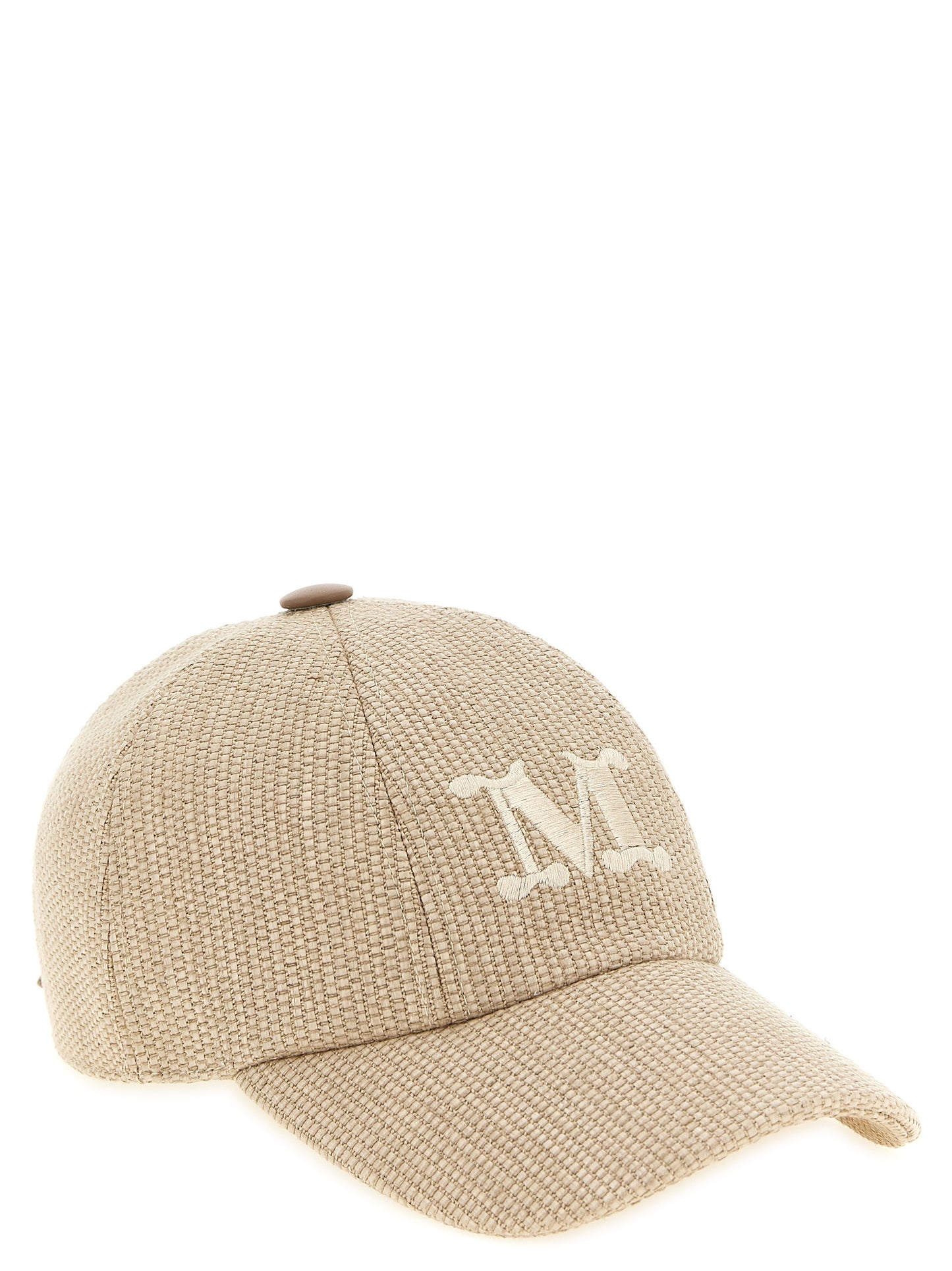 Baseball Cap by Max Mara for women in polyamide polyester leather linen & cotton beige features a distinguished silhouette, artfully capturing the essence of the distinguished Polyamide Polyester Leather Linen & Cotton Baseball Cap design with a sophisticated style.