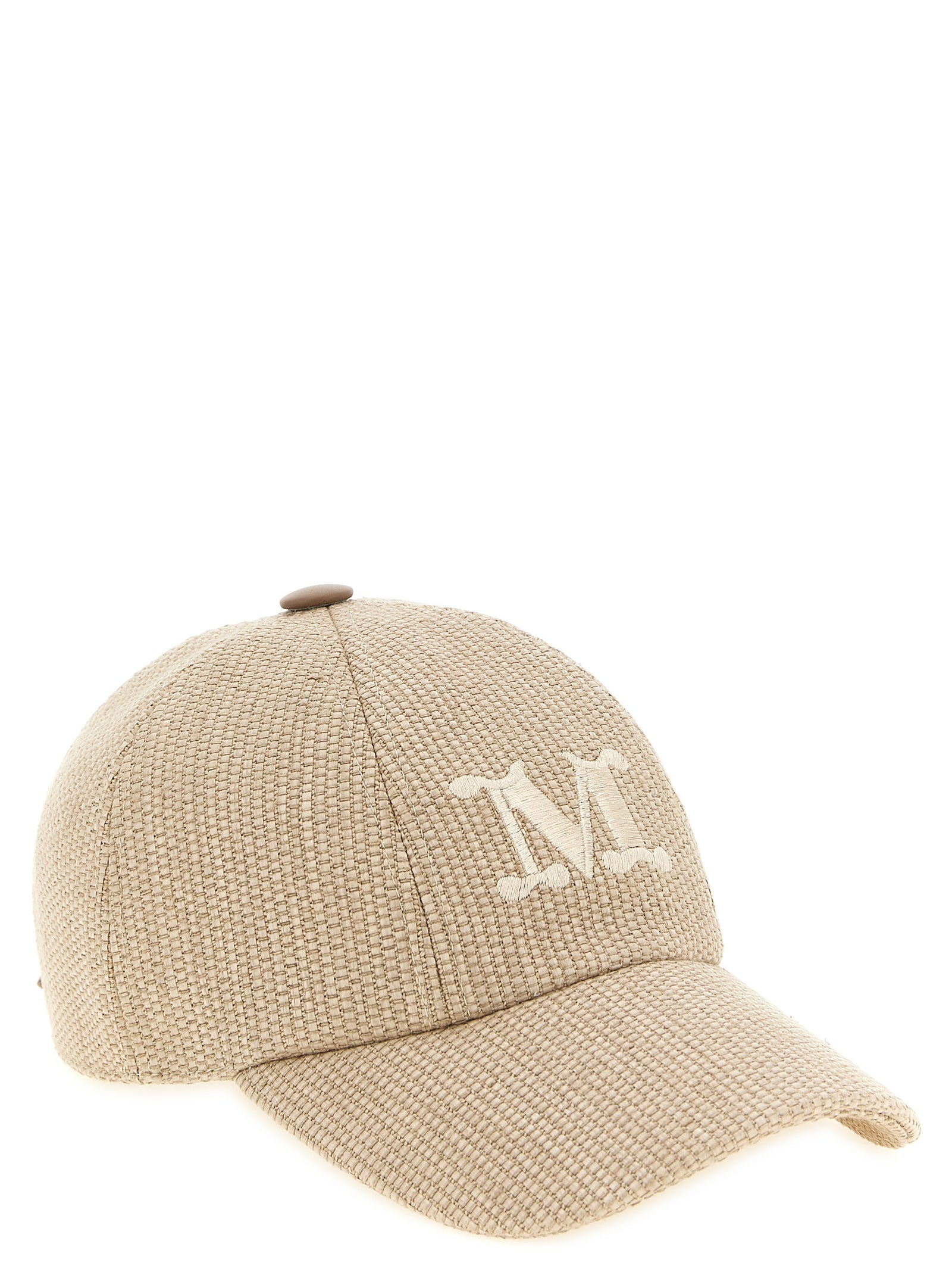 Baseball Cap by Max Mara for women in polyamide polyester leather linen & cotton beige features a distinguished silhouette, artfully capturing the essence of the distinguished Polyamide Polyester Leather Linen & Cotton Baseball Cap design with a sophisticated style.