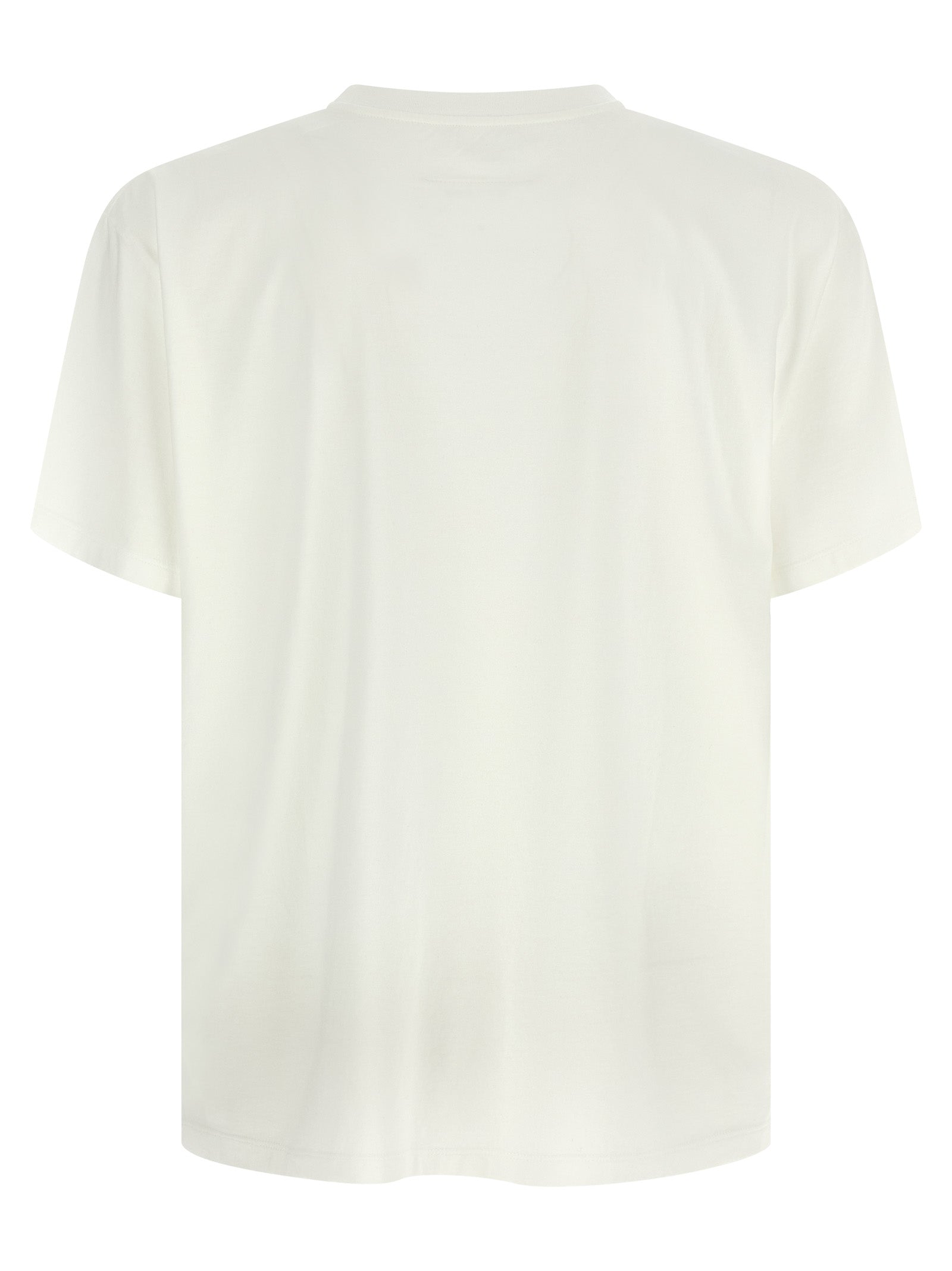 T-Shirt by MM6 Maison Margiela for men in cotton white & signature showcases a chic silhouette, artfully detailed with a chic crew neckline and for a chic finish.