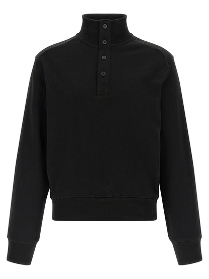 Cardigan by Entire Studios for men in cotton black features an crisp silhouette, showcasing a sophisticated high-neck neckline and long-sleeve detail for a truly crisp finish.