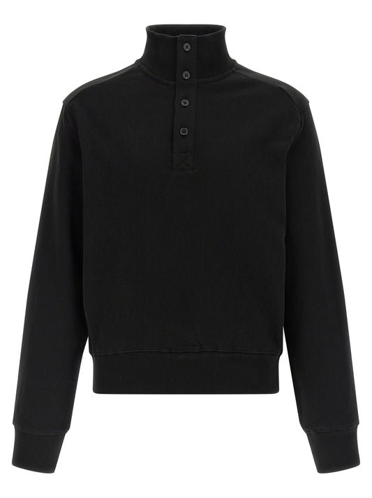 Cardigan by Entire Studios for men in cotton black features an crisp silhouette, showcasing a sophisticated high-neck neckline and long-sleeve detail for a truly crisp finish.