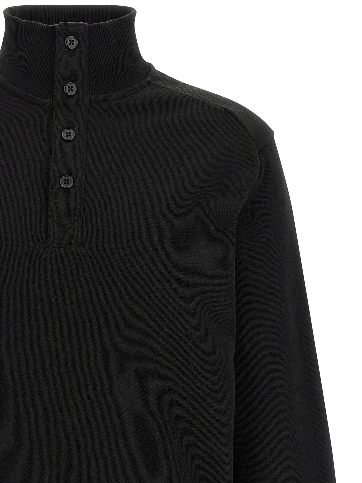Cardigan by Entire Studios for men in cotton black features an impeccable silhouette, showcasing a sophisticated high-neck neckline and detail for a truly impeccable finish.
