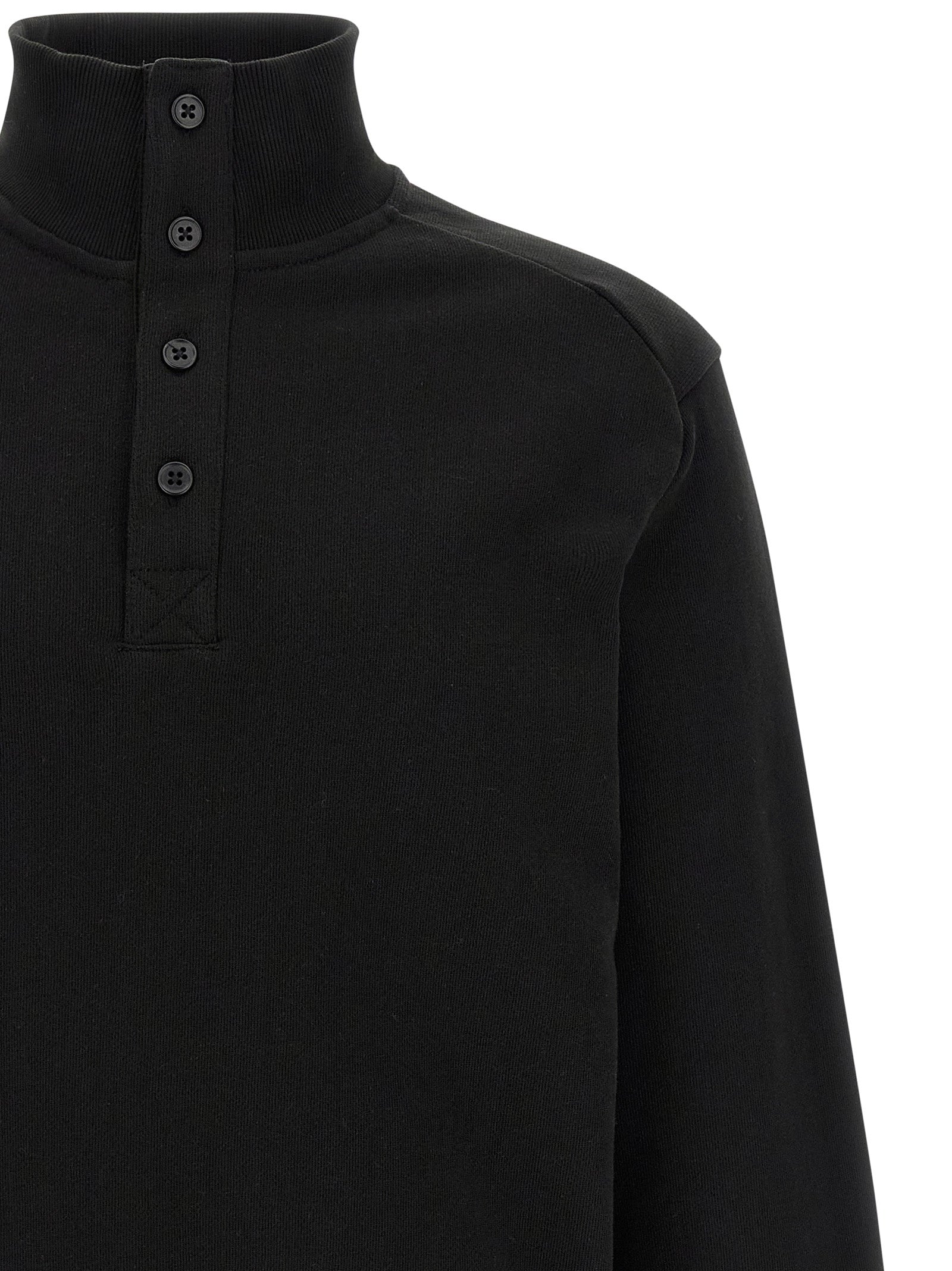 Cardigan by Entire Studios for men in cotton black features an impeccable silhouette, showcasing a sophisticated high-neck neckline and detail for a truly impeccable finish.