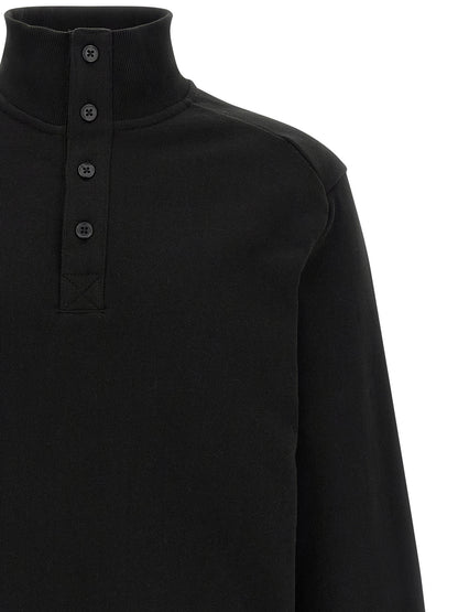 Cardigan by Entire Studios for men in cotton black features an impeccable silhouette, showcasing a sophisticated high-neck neckline and detail for a truly impeccable finish.