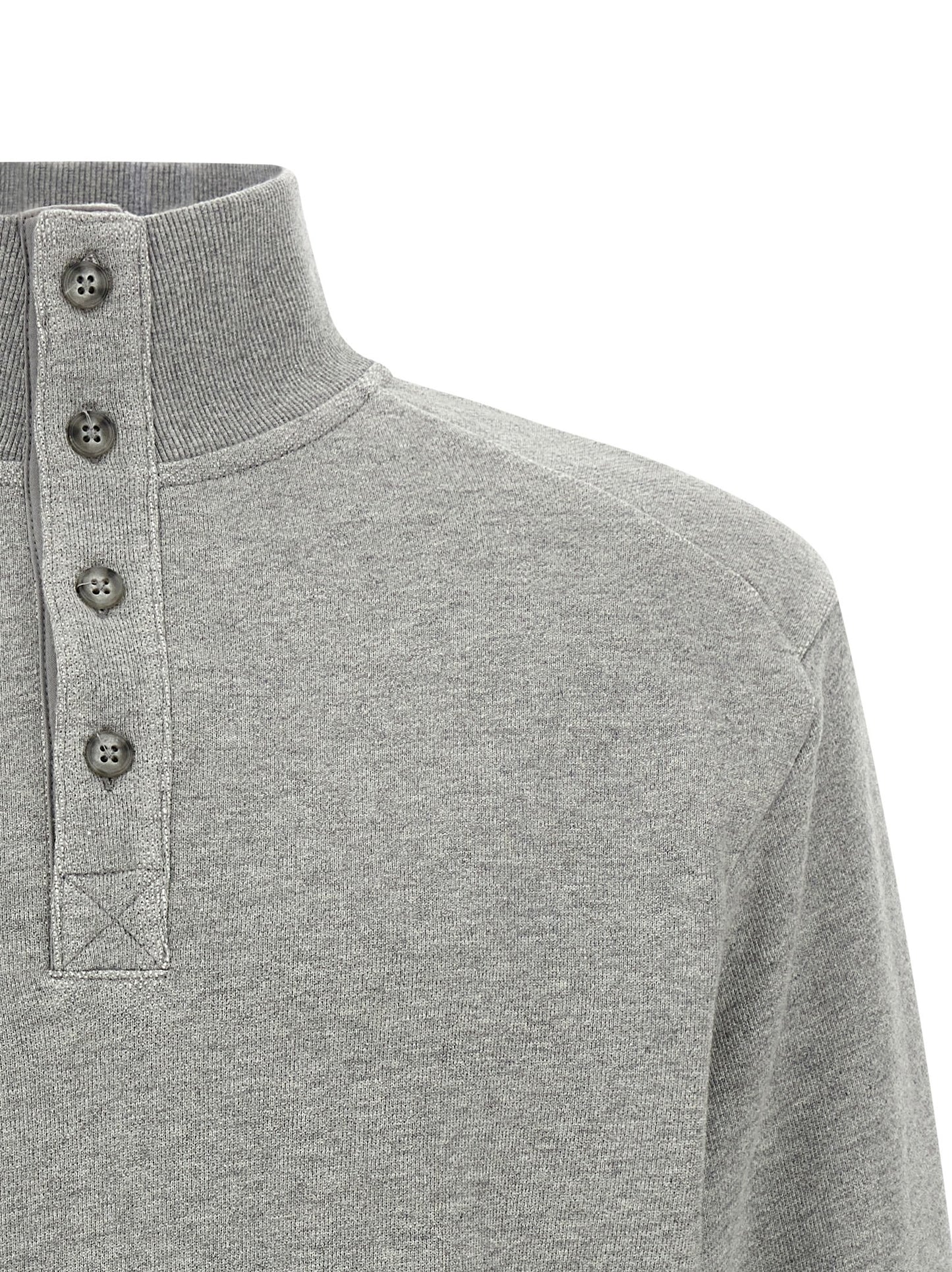 Cardigan by Entire Studios for men in cotton gray showcases a luxurious silhouette, meticulously detailed with a sophisticated high-neck neckline and for a refined finish.