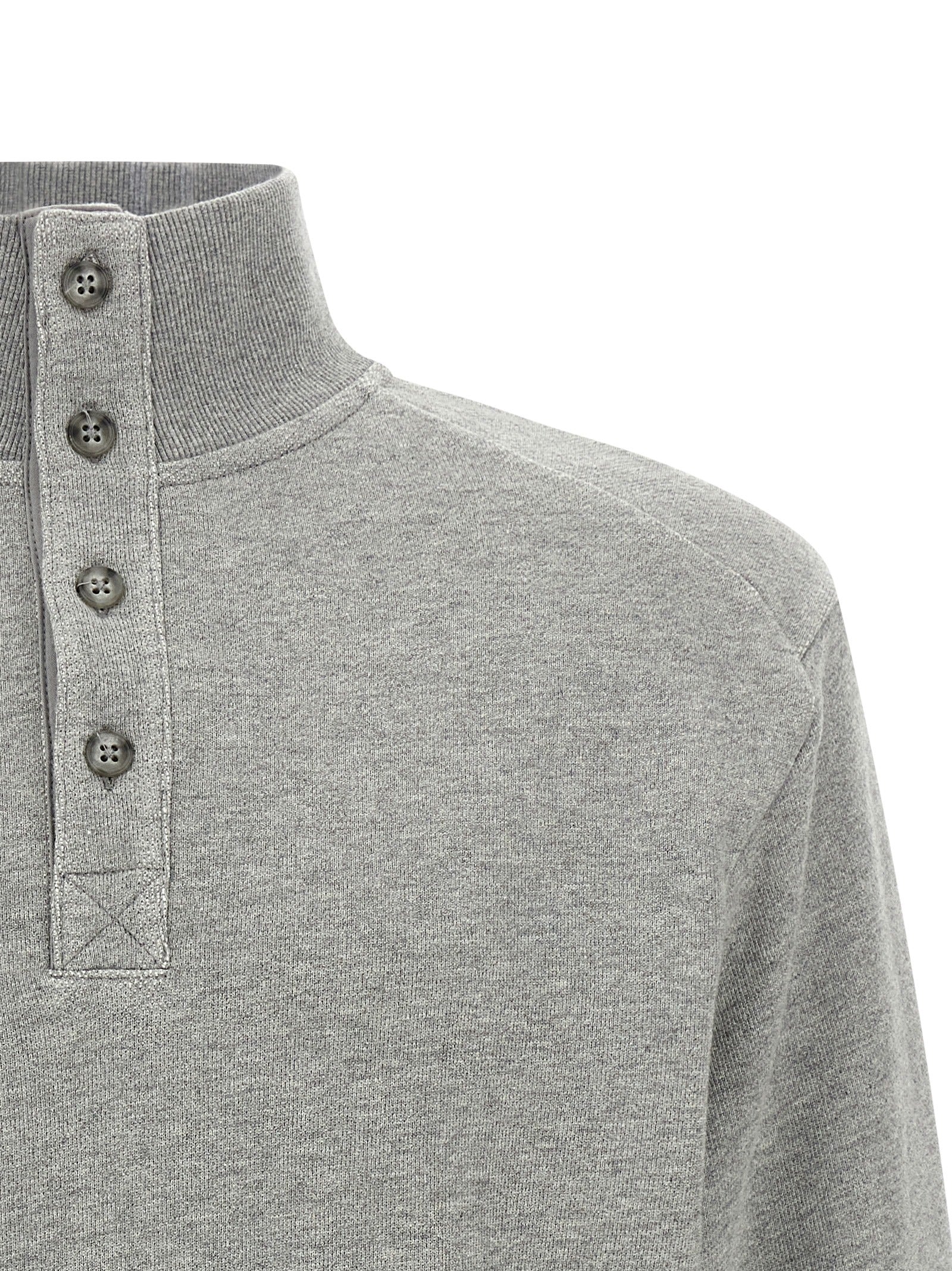 Cardigan by Entire Studios for men in cotton gray showcases a luxurious silhouette, meticulously detailed with a sophisticated high-neck neckline and for a refined finish.