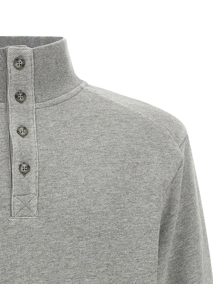Cardigan by Entire Studios for men in cotton gray showcases a luxurious silhouette, meticulously detailed with a sophisticated high-neck neckline and for a refined finish.