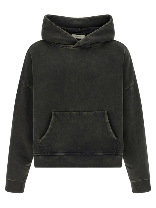 Sweatshirt Hoodie by Entire Studios for men in organic cotton gray features a slouchy chic silhouette, detailed with a slouchy chic long-sleeve and a signature hooded neckline for an elevated aesthetic.