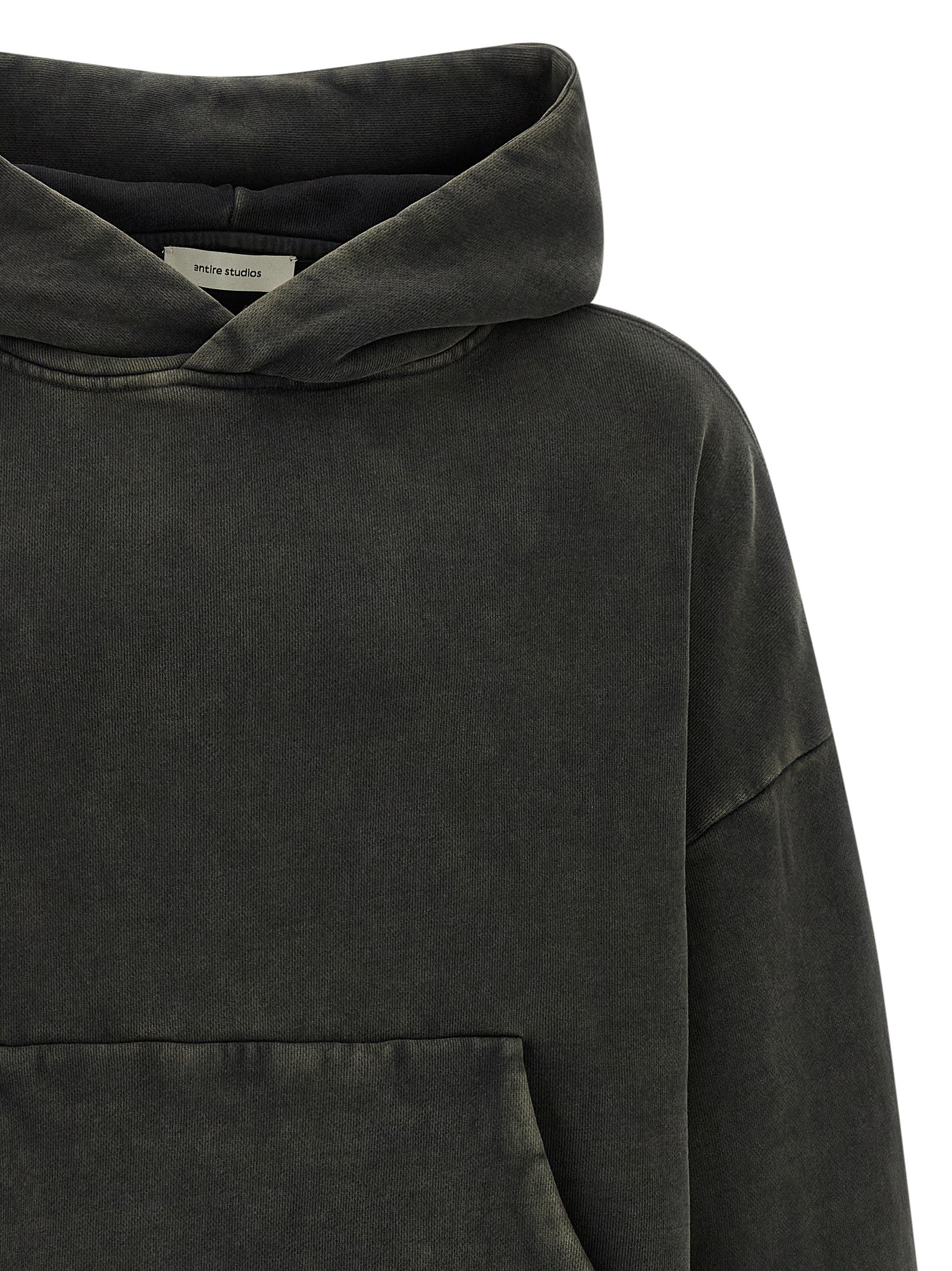 Sweatshirt Hoodie by Entire Studios for men in organic cotton gray showcases a city-ready silhouette, artfully detailed with a signature hooded neckline and for a city-ready finish.