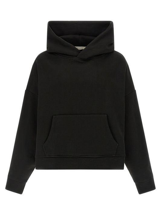Sweatshirt Hoodie by Entire Studios for men in organic cotton black features an dramatic silhouette, showcasing a sophisticated hooded neckline and dramatic long-sleeve for a refined, modern aesthetic.