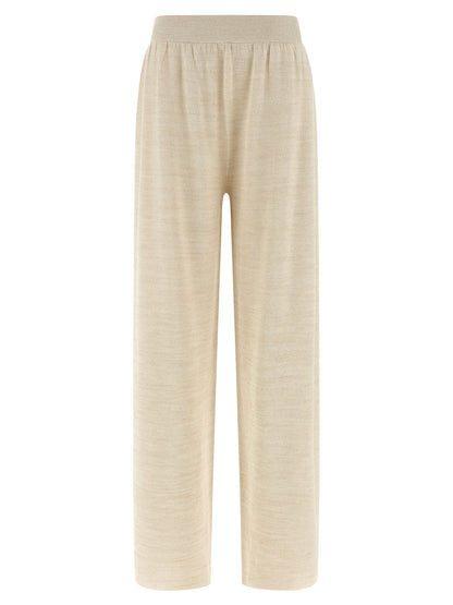 Trousers by Fabiana Filippi for women in viscose polyester cotton gold features a tailored silhouette with a tailored straight-leg & wide, defined by its long and a sophisticated .