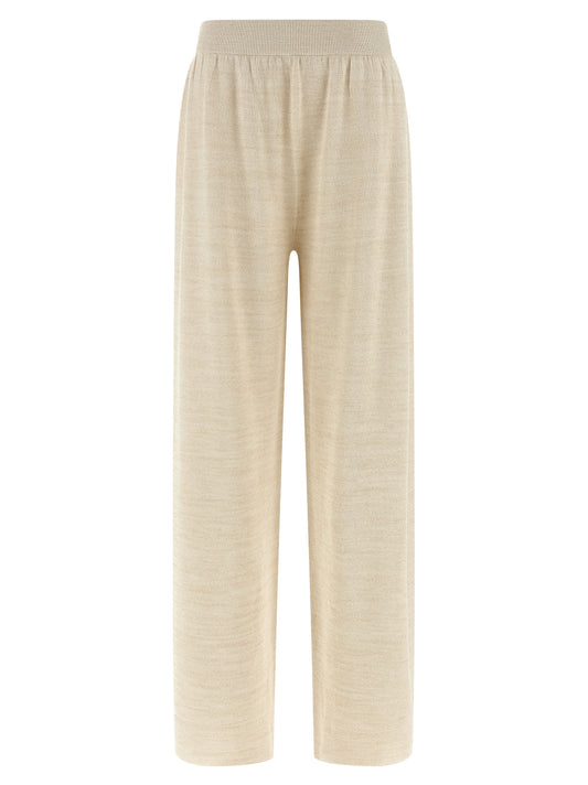 Trousers by Fabiana Filippi for women in viscose polyester cotton gold features a tailored silhouette with a tailored straight-leg & wide, defined by its long and a sophisticated .