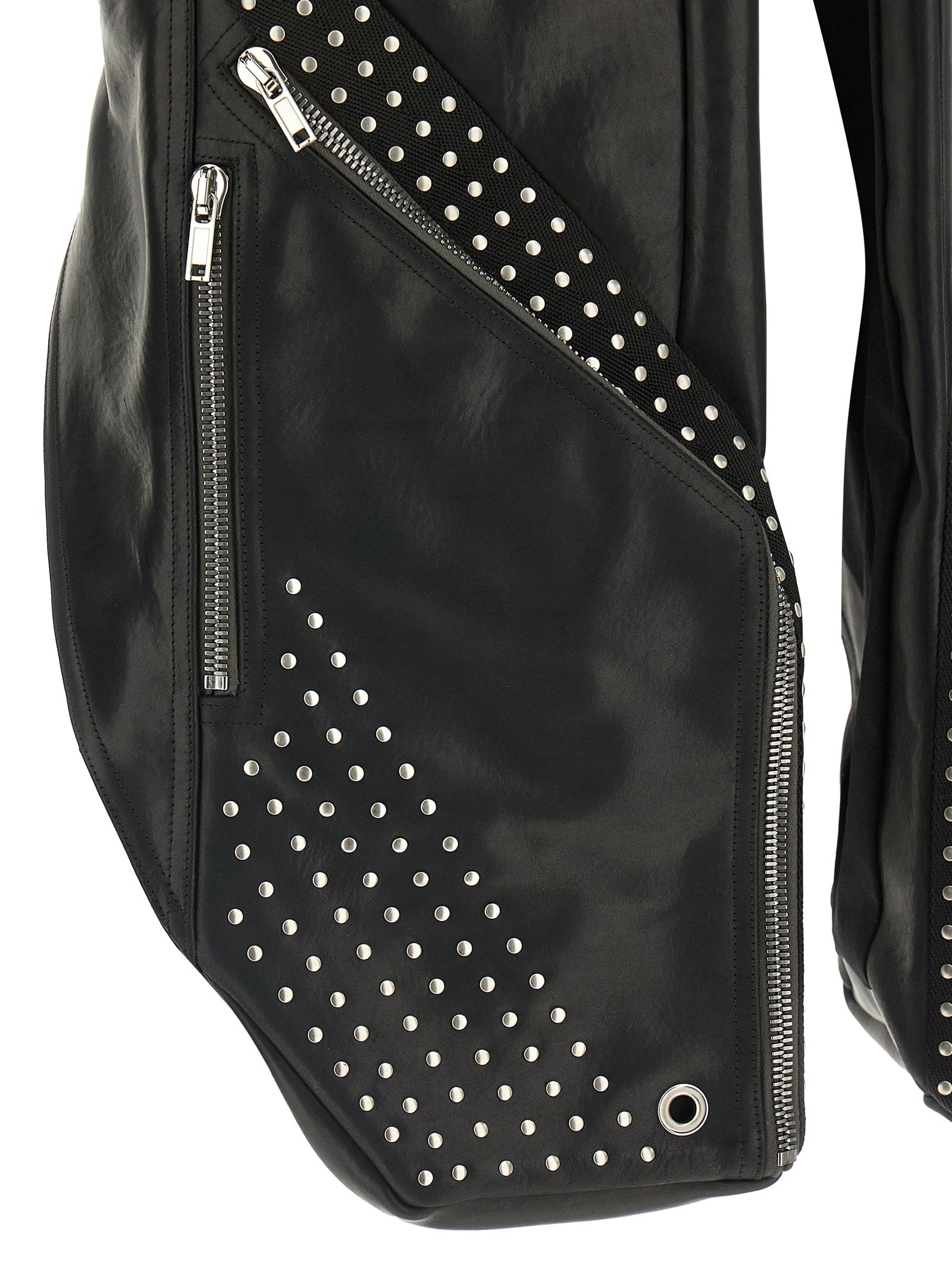Vest by Rick Owens for men in bos taurus bull leather black & natural features an contemporary silhouette, showcasing refined pockets and a contemporary for a sophisticated layered look.