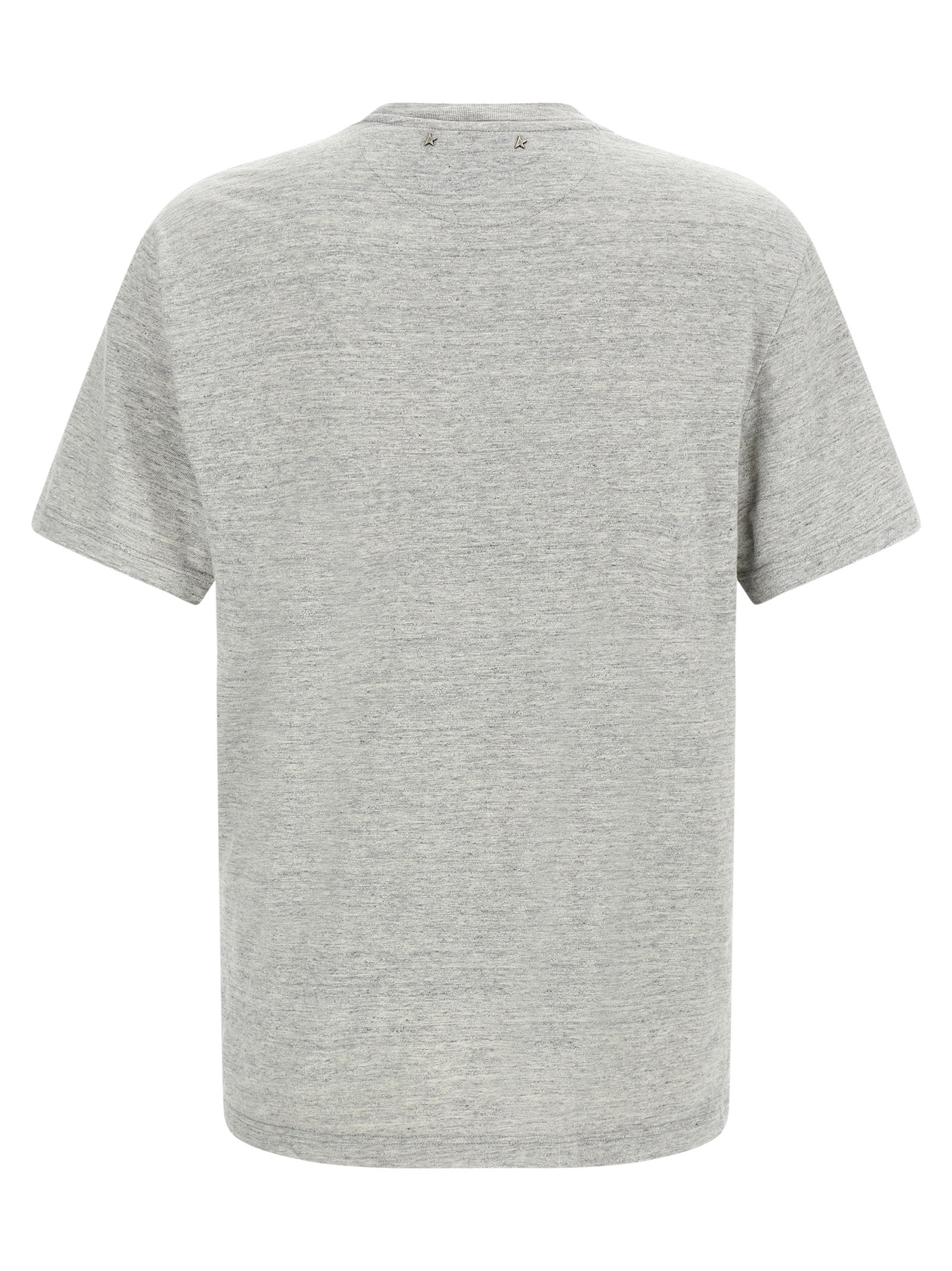 T-Shirt by Golden Goose for men in cotton gray & print features an edgy silhouette, meticulously detailed with a sophisticated and crew neckline for a truly edgy finish.