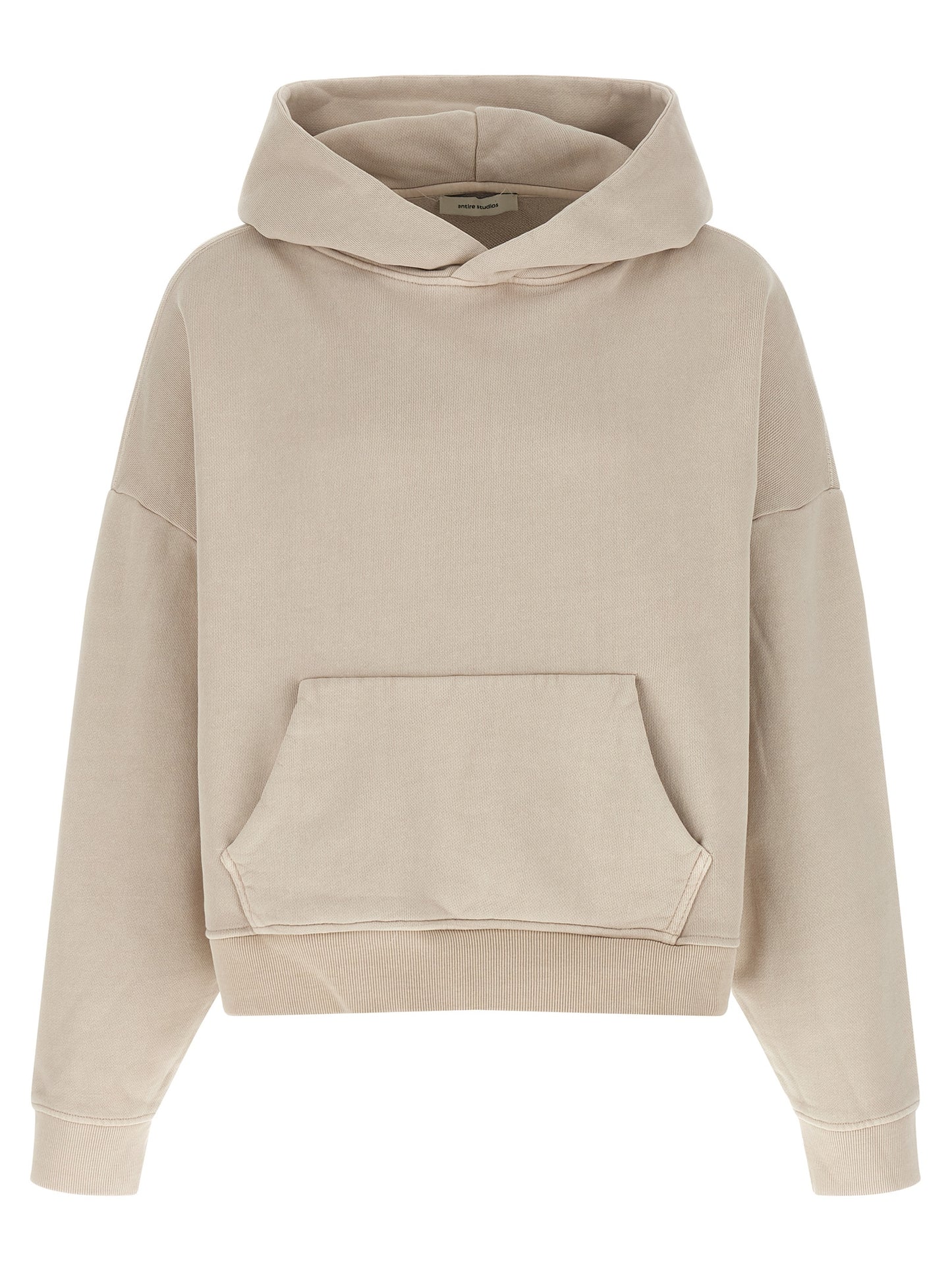 Sweatshirt Hoodie by Entire Studios for men in organic cotton beige features an dramatic silhouette, showcasing a sophisticated hooded neckline and dramatic for a refined, modern aesthetic.