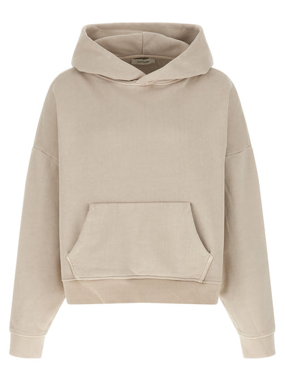 Sweatshirt Hoodie by Entire Studios for men in organic cotton beige features an dramatic silhouette, showcasing a sophisticated hooded neckline and dramatic for a refined, modern aesthetic.