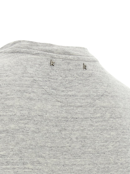 T-Shirt by Golden Goose for men in cotton gray & print features a plush silhouette, showcasing a sophisticated and for a truly plush finish.