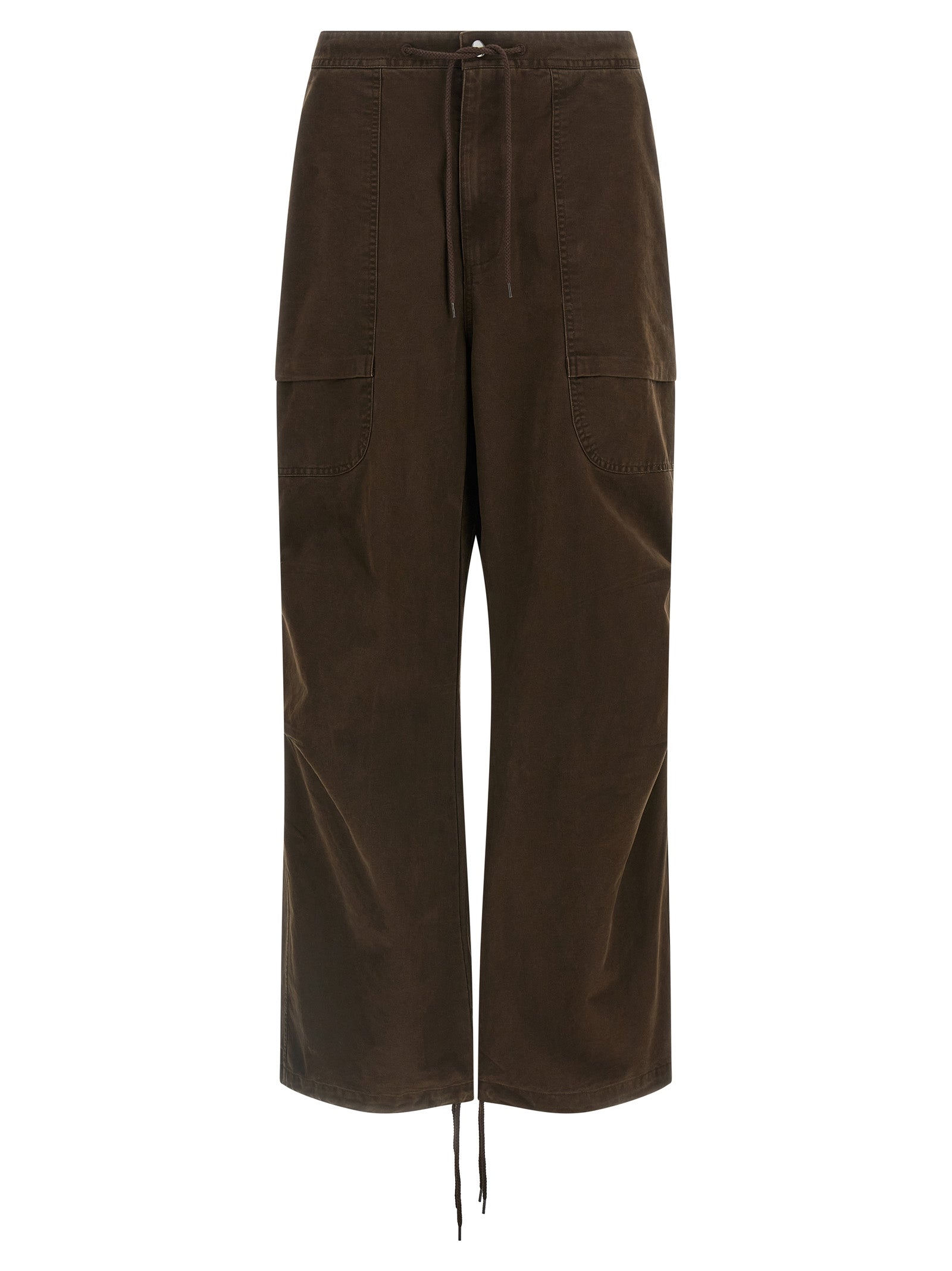 Cargo Pants by Entire Studios for men in cotton brown features an urban chic straight-leg & wide with a and long, creating a urban chic aesthetic for "Moon Behind the Hill".