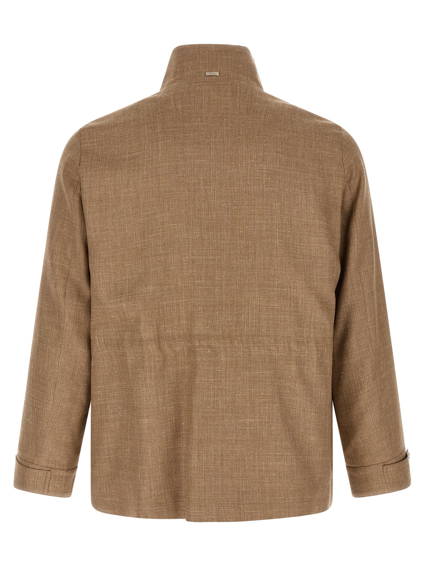 Herno Women's Polyamide Polyester Linen & Wool Overcoat - Beige