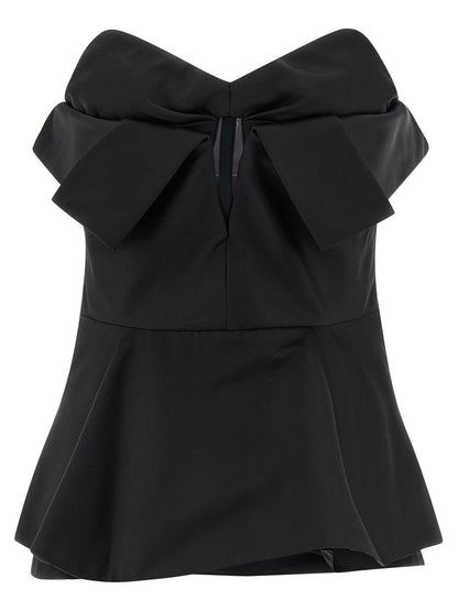 Tank Top by Alexander McQueen for women in polyester & silk black showcases a sumptuous silhouette, artfully detailed with a sumptuous and sleeveless for a truly sumptuous finish.