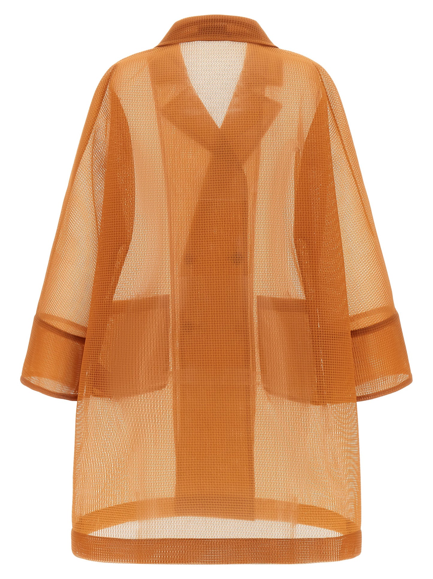 Herno Women's Lightweight Double Breasted Polyester Overcoat - Horn Orange