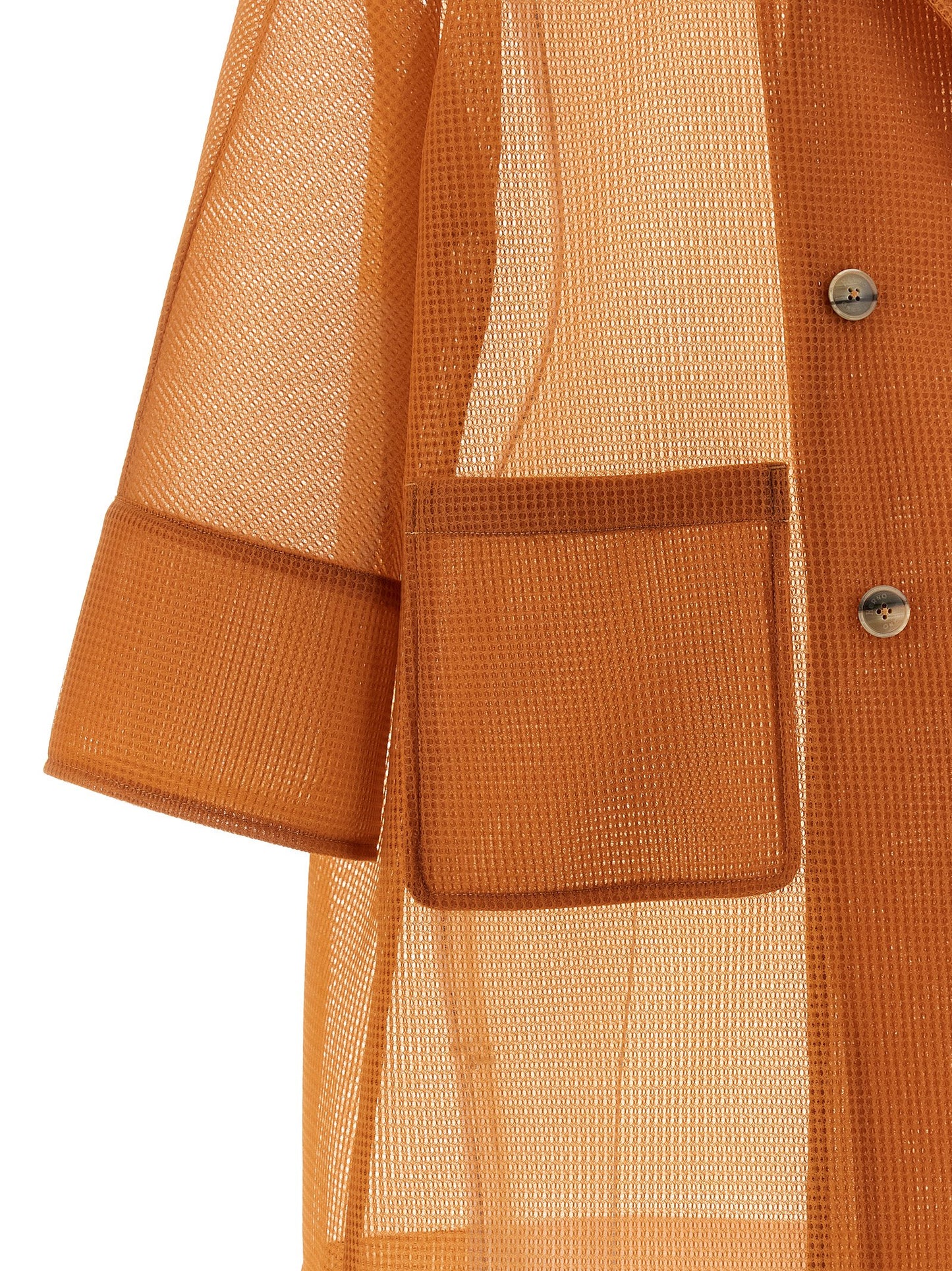 Herno Women's Lightweight Double Breasted Polyester Overcoat - Horn Orange