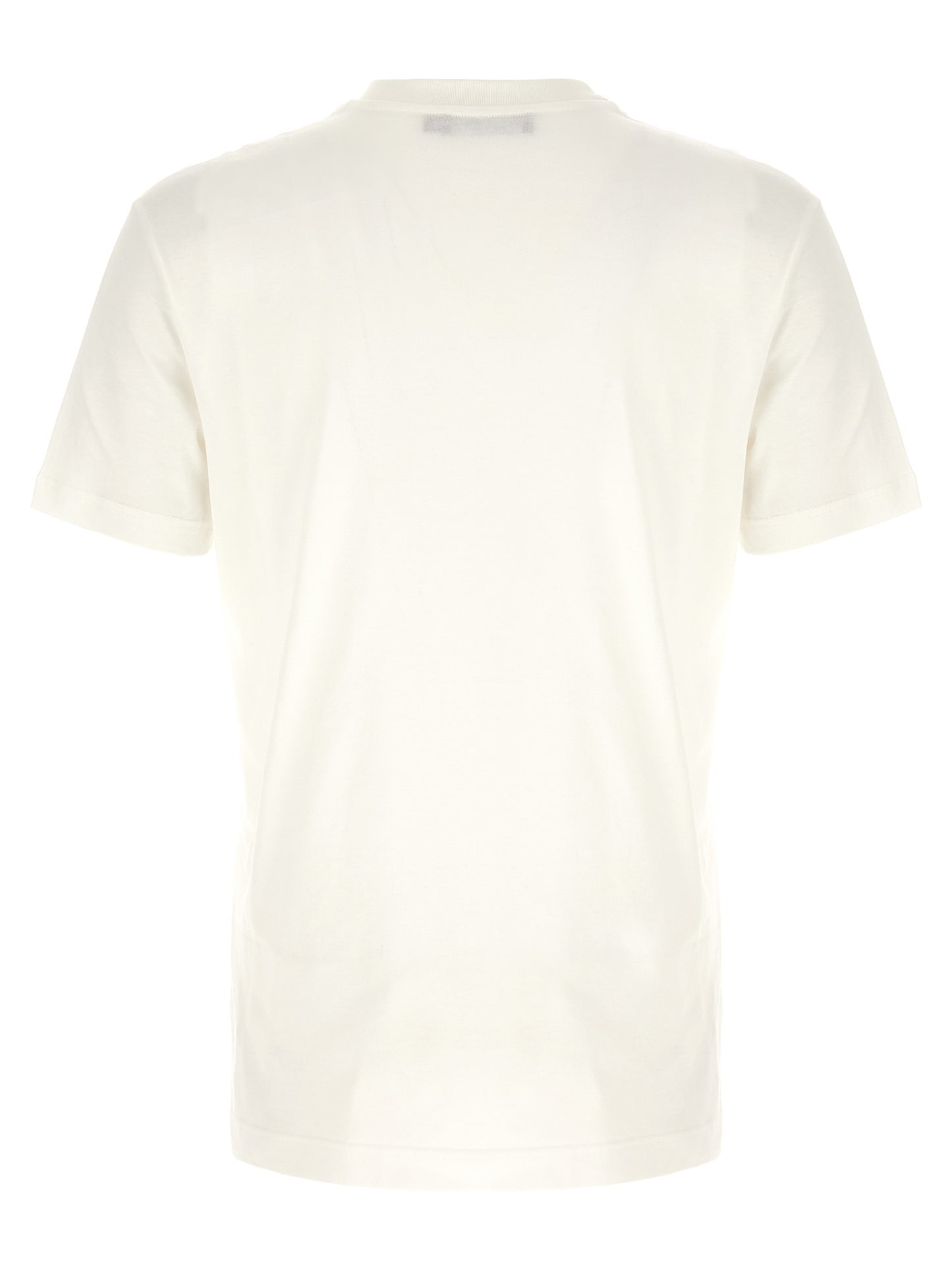 T-Shirt by Dolce & Gabbana for men in cotton white showcases a unassuming silhouette, artfully detailed with a refined crew neckline and unassuming for a sophisticated, contemporary look.