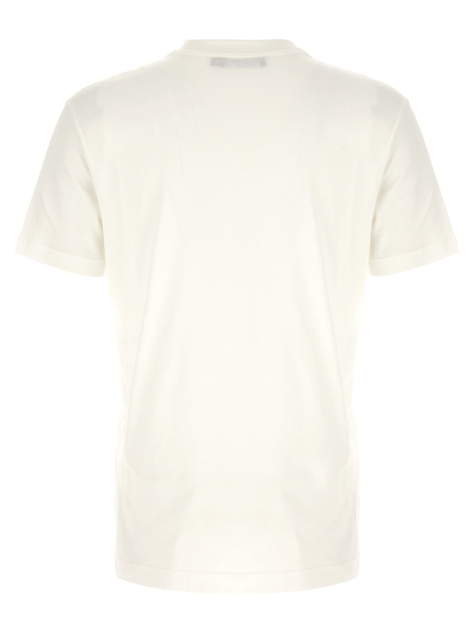 T-Shirt by Dolce & Gabbana for men in cotton white showcases a unassuming silhouette, artfully detailed with a refined crew neckline and unassuming for a sophisticated, contemporary look.