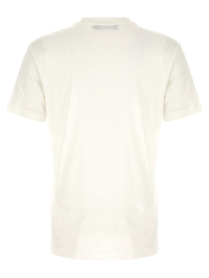 T-Shirt by Dolce & Gabbana for men in cotton white showcases a unassuming silhouette, artfully detailed with a refined crew neckline and unassuming for a sophisticated, contemporary look.