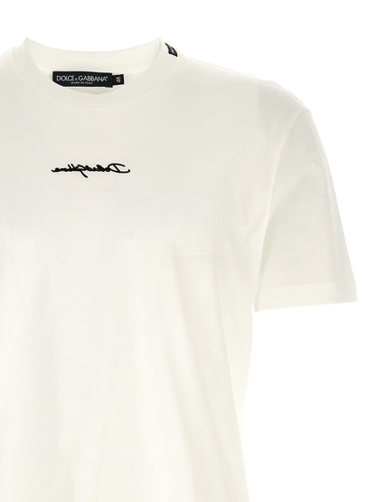 T-Shirt by Dolce & Gabbana for men in cotton white showcases a chic silhouette, artfully detailed with a chic crew neckline and for a chic finish.