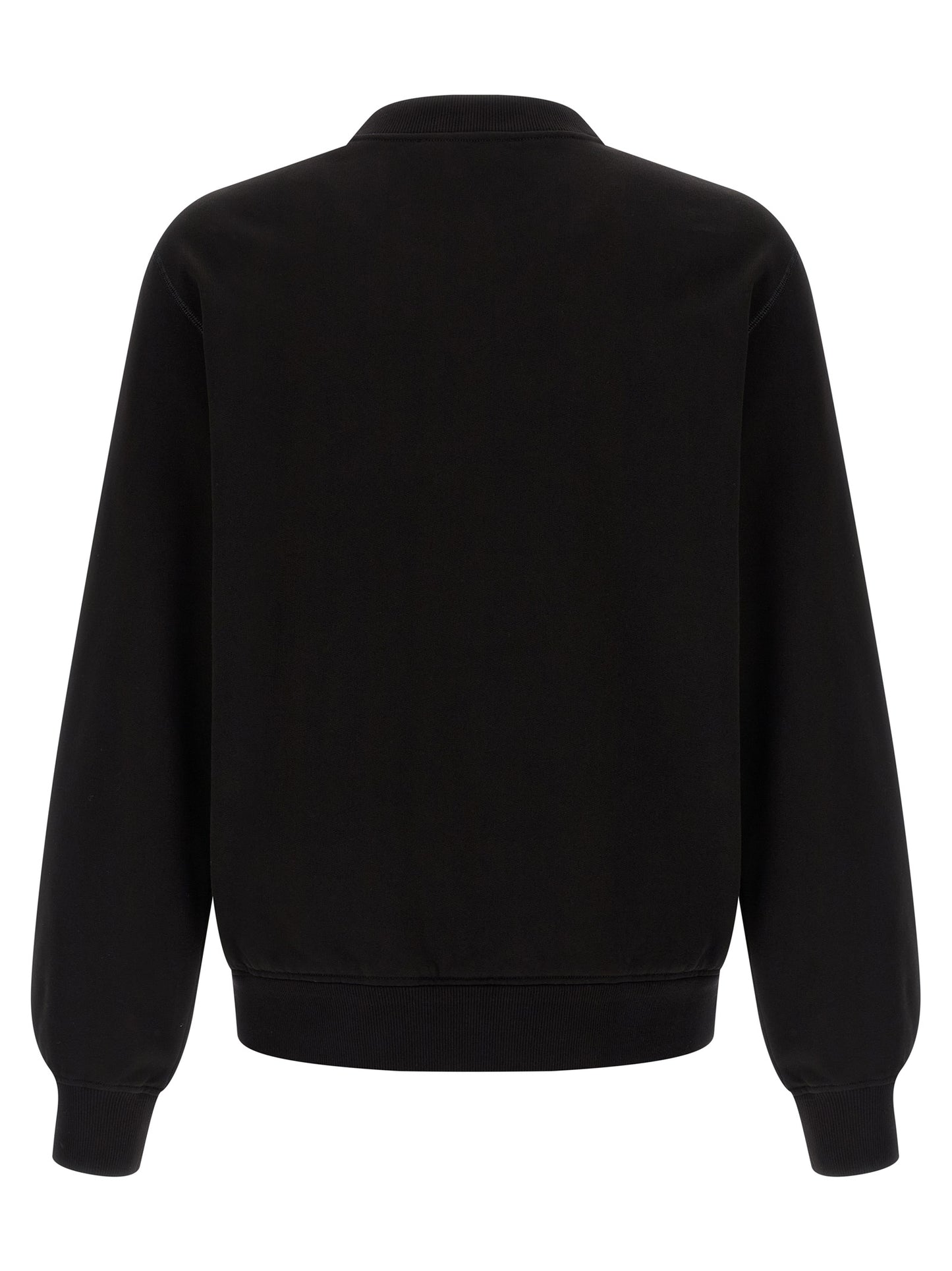 Sweatshirt by Dolce & Gabbana for men in leather & cotton black presents a smart casual silhouette, featuring a smart casual crew neckline and for a sophisticated look.