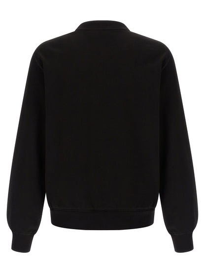 Sweatshirt by Dolce & Gabbana for men in leather & cotton black presents a smart casual silhouette, featuring a smart casual crew neckline and for a sophisticated look.