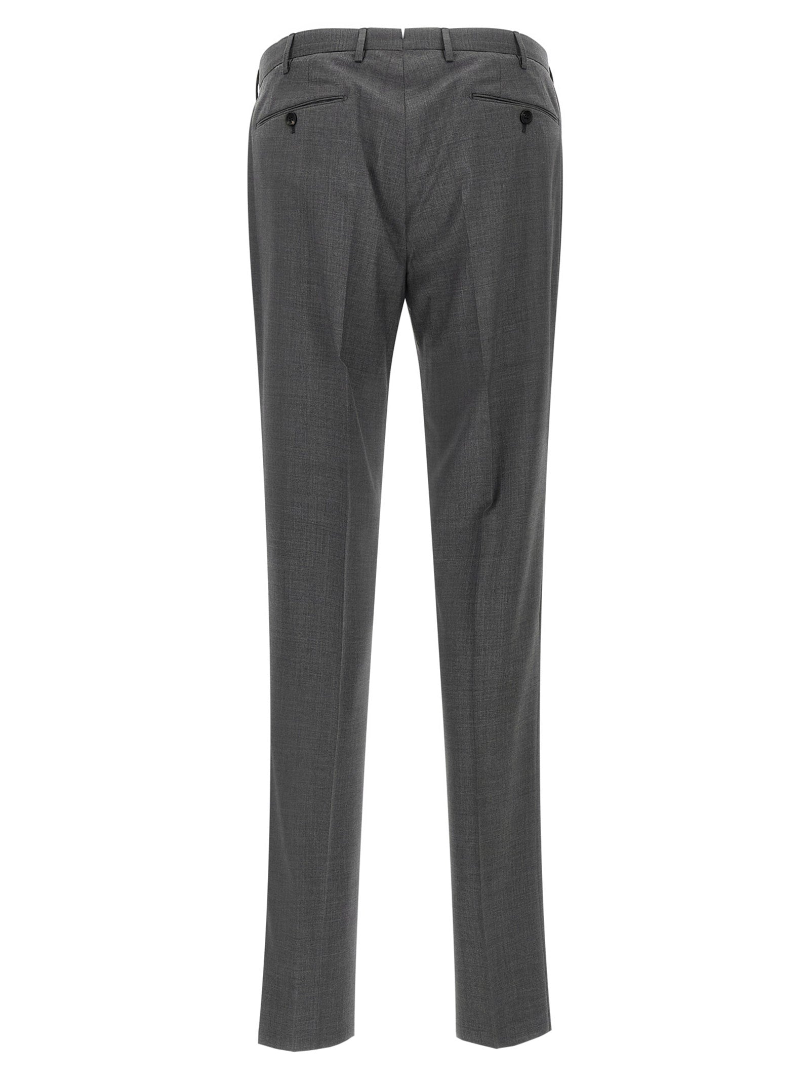 Trousers by Incotex for men in virgin wool gray features a artisanal silhouette, showcasing a sophisticated with a long and for a artisanal finish.
