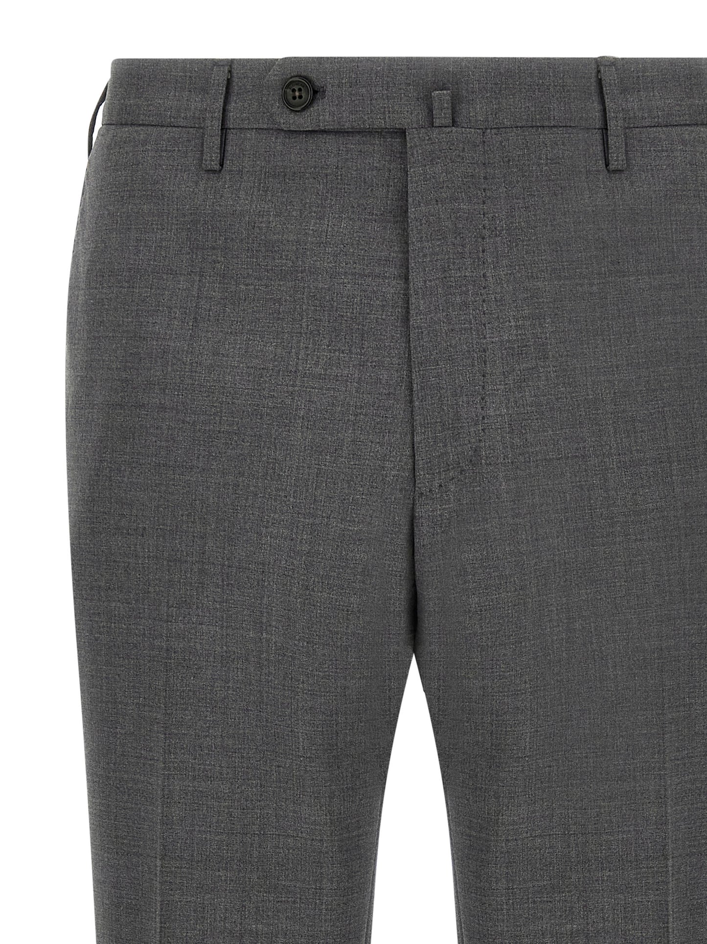 Trousers by Incotex for men in virgin wool gray features a sculptural silhouette, showcasing a sculptural and long with a sophisticated for a sculptural finish.