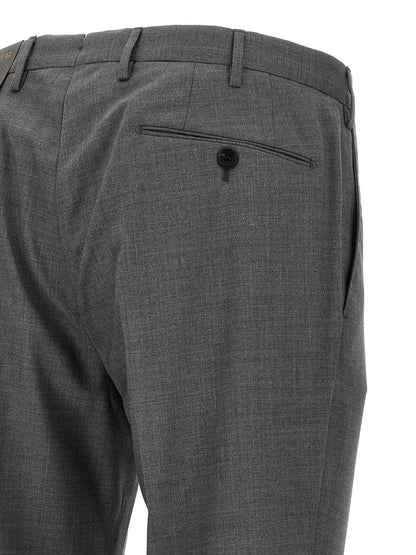 Trousers by Incotex for men in virgin wool gray presents a perennial silhouette, meticulously tailored with a cut, long finish, and an elegant .