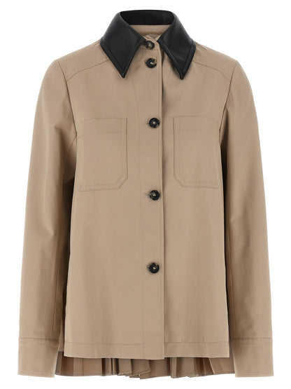 Overcoat by Sportmax for women in cotton polyester viscose beige & horn features a cosy chic silhouette, artfully detailed with a sophisticated asymmetric shirt-collar neckline and premium water-resistant & pockets for a cosy chic finish.