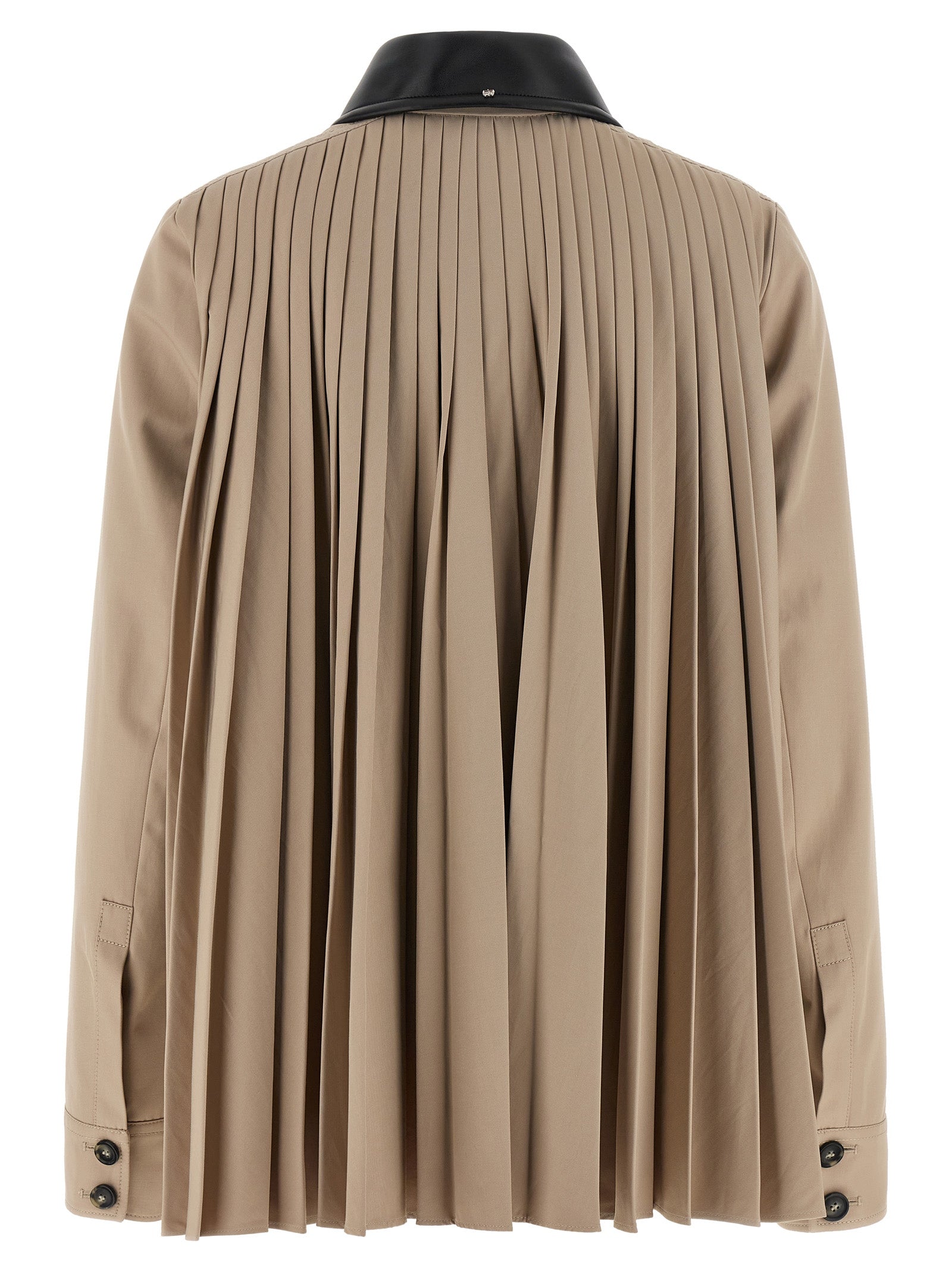 Overcoat by Sportmax for women in cotton polyester viscose beige & horn features an satoral silhouette, showcasing a sophisticated asymmetric shirt-collar neckline and satoral water-resistant & pockets for a premium, timeless look.