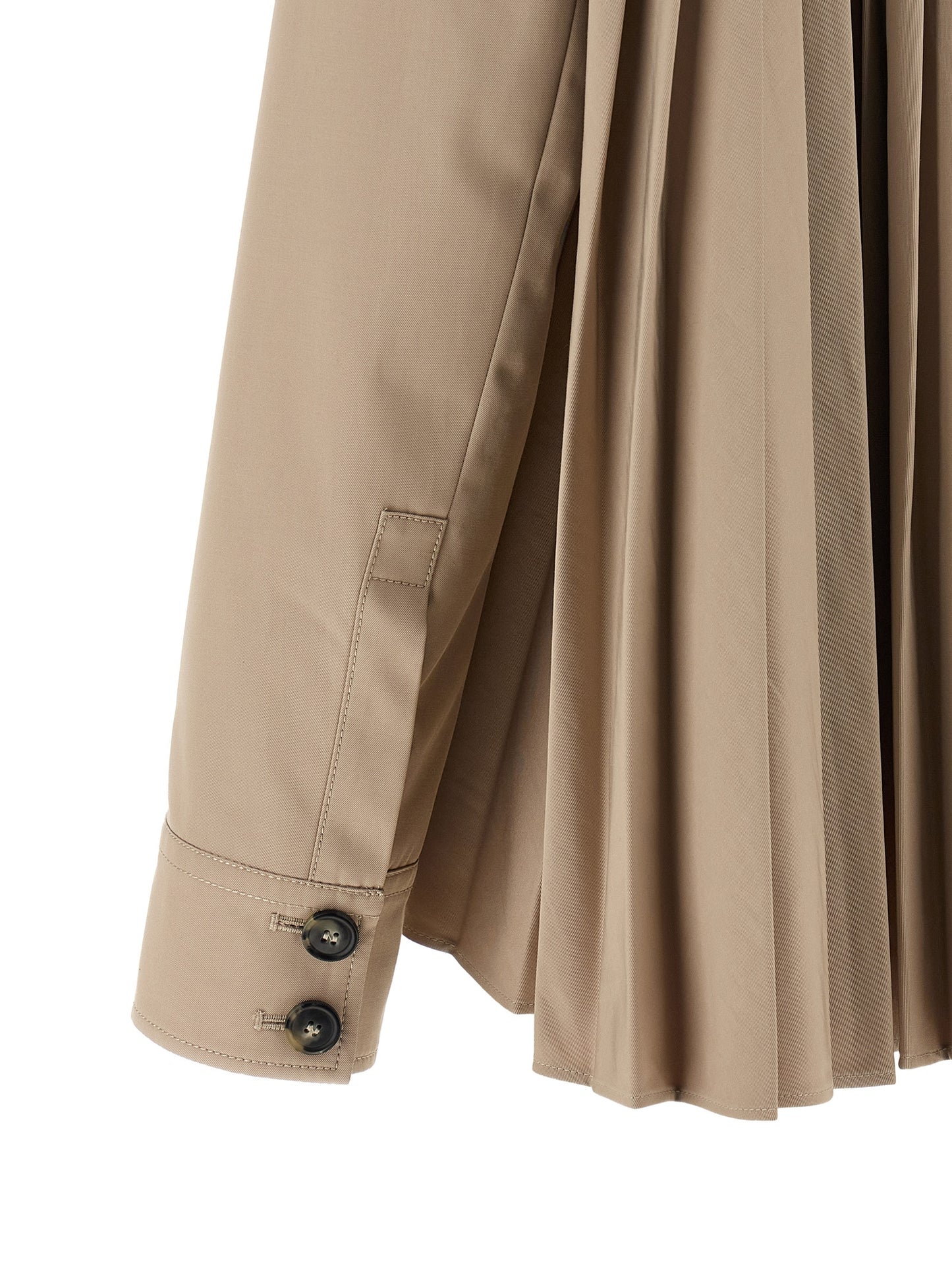 Overcoat by Sportmax for women in cotton polyester viscose beige & horn showcases a architectural silhouette, artfully detailed with a distinctive asymmetric shirt-collar neckline and functional water-resistant & pockets for a architectural finish.
