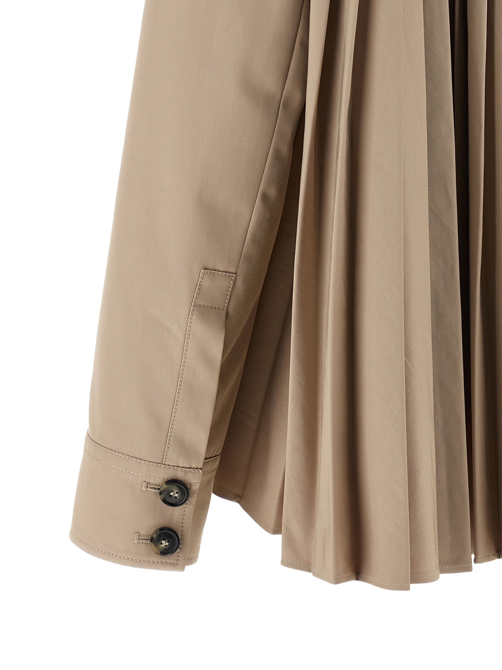Overcoat by Sportmax for women in cotton polyester viscose beige & horn showcases a architectural silhouette, artfully detailed with a distinctive asymmetric shirt-collar neckline and functional water-resistant & pockets for a architectural finish.